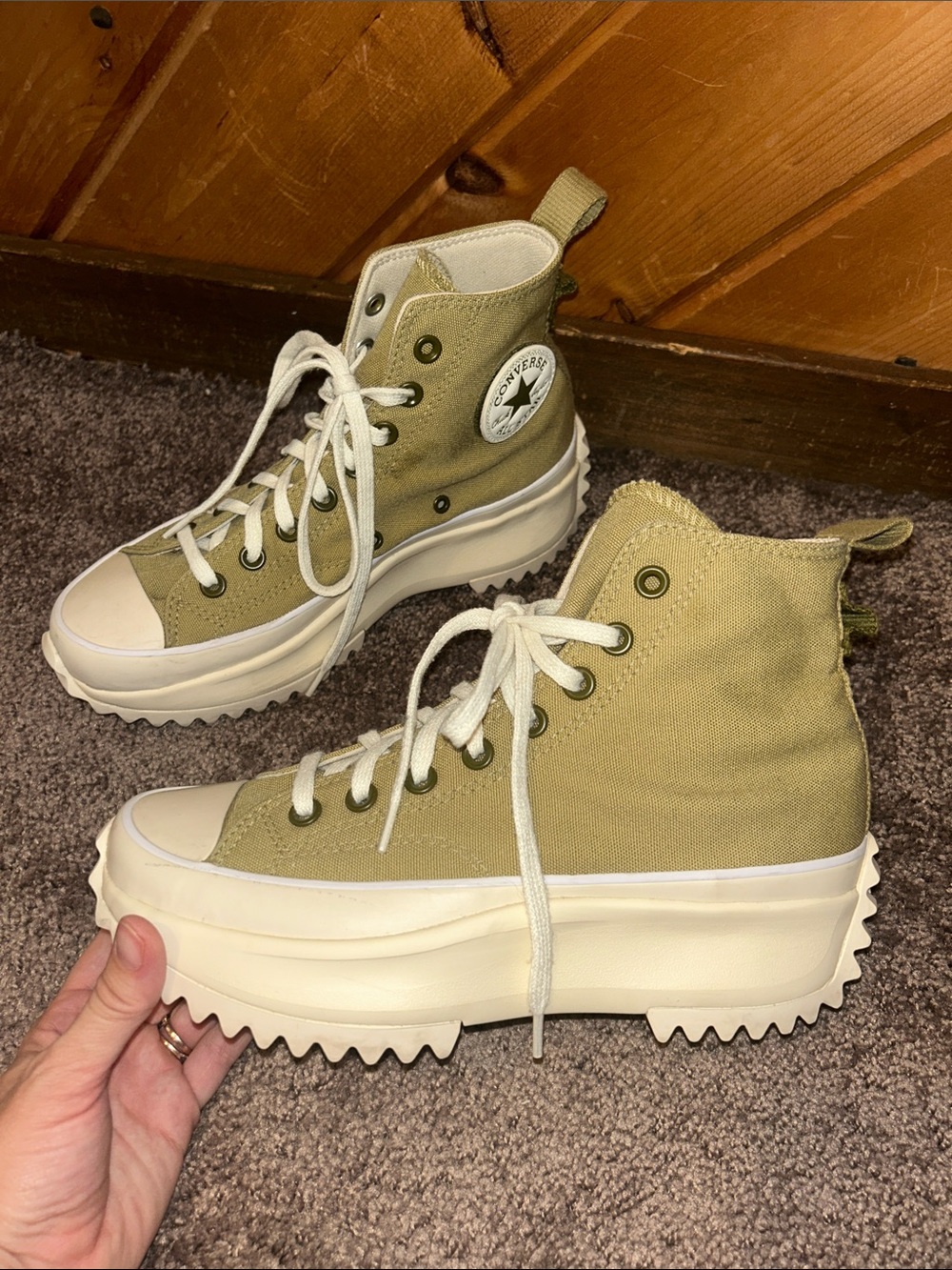 Converse Run Star Hike Platform Sneakers A06091C Toad/Dark Moss/Natural Ivory - Picture 9 of 14